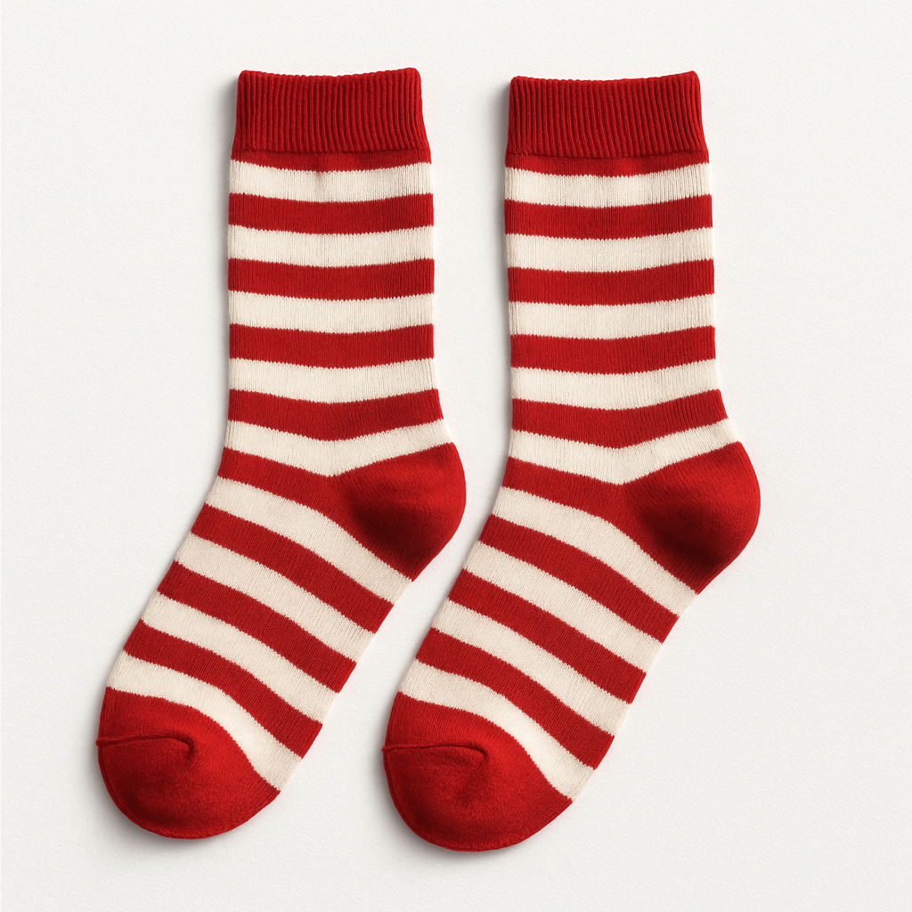 Chaussettes rayées rouges