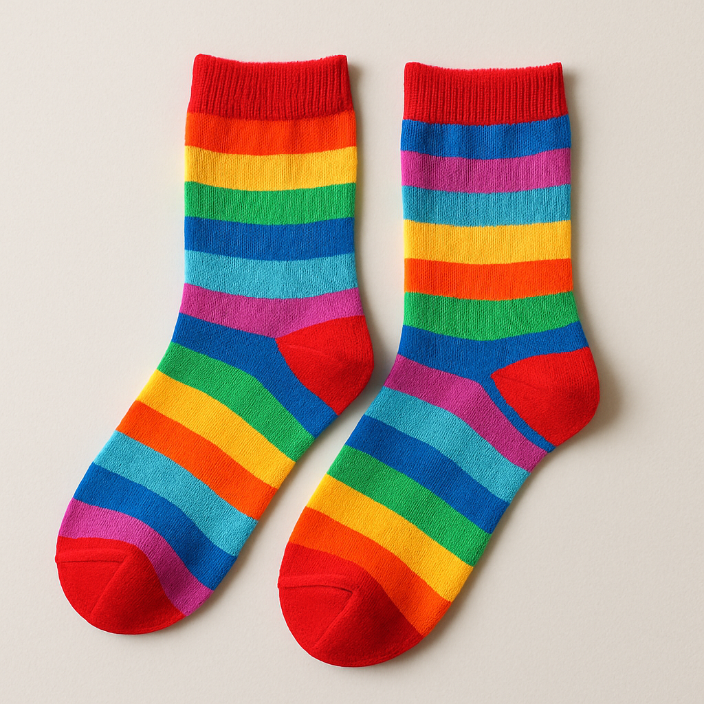 Chaussettes rayées colorées